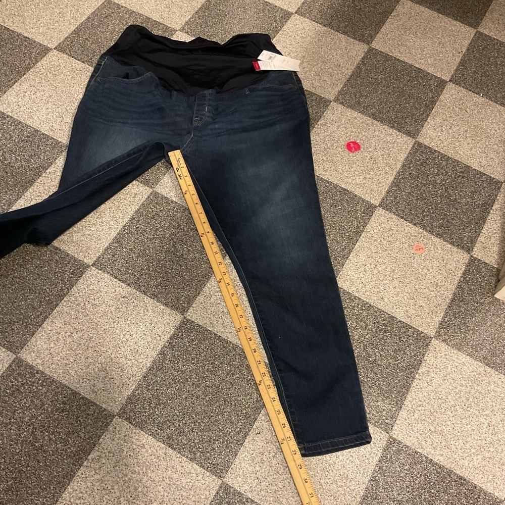 NWT Isabel Maternity by Ingrid & Isabel Dark Blue Skinny Jeans Size 16 - Picture 2 of 8